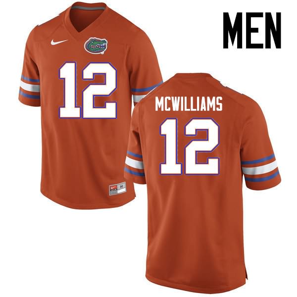 Men's NCAA Florida Gators C.J. McWilliams #12 Stitched Authentic Nike Orange College Football Jersey XJG5065ZZ